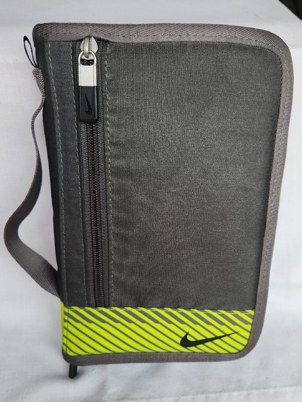 Nike Gray Organizer Pouch with Neon Yellow Accent
